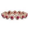Image 1 : 37.35 ctw Ruby & Diamond Bracelet 14K Rose Gold - REF-928Y2X - SKU:44148