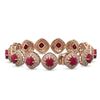 Image 2 : 37.35 ctw Ruby & Diamond Bracelet 14K Rose Gold - REF-928Y2X - SKU:44148