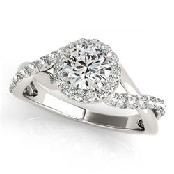 0.85 ctw VS/SI Diamond Halo Ring 18K White Gold - REF-105W2H - SKU:26664