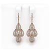 Image 1 : 3.61 ctw Pear Diamond Earrings 18K Rose Gold - REF-306K5W - SKU:43080