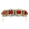 Image 1 : 43.87 ctw Ruby & VS Diamond Bracelet 18K Yellow Gold - REF-836A4V - SKU:38780