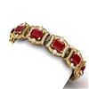 Image 2 : 43.87 ctw Ruby & VS Diamond Bracelet 18K Yellow Gold - REF-836A4V - SKU:38780