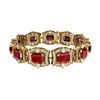 Image 3 : 43.87 ctw Ruby & VS Diamond Bracelet 18K Yellow Gold - REF-836A4V - SKU:38780