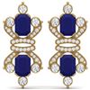 Image 1 : 27.36 ctw Sapphire & VS Diamond Earrings 18K Yellow Gold - REF-600M2F - SKU:38768