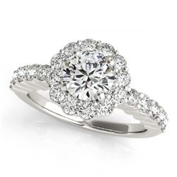1.75 ctw VS/SI Diamond Halo Ring 18K White Gold - REF-306K3W - SKU:26844