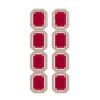 Image 1 : 20.59 ctw Ruby & Diamond Halo Earrings 10K Rose Gold - REF-230N9A - SKU:41574