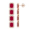Image 2 : 20.59 ctw Ruby & Diamond Halo Earrings 10K Rose Gold - REF-230N9A - SKU:41574