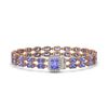 Image 1 : 26.86 ctw Tanzanite & Diamond Bracelet 14K Rose Gold - REF-312X2R - SKU:45774