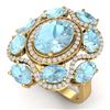 Image 1 : 9.26 ctw Sky Topaz & VS Diamond Ring 18K Yellow Gold - REF-178M2F - SKU:39305