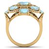 Image 3 : 9.26 ctw Sky Topaz & VS Diamond Ring 18K Yellow Gold - REF-178M2F - SKU:39305
