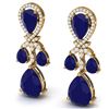 Image 2 : 38.29 ctw Sapphire & VS Diamond Earrings 18K Yellow Gold - REF-418M2F - SKU:38612