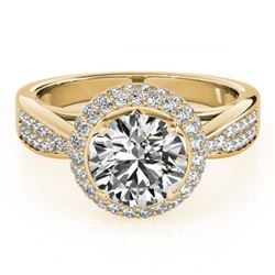 1.65 ctw VS/SI Diamond Halo Ring 18K Yellow Gold - REF-300F2N - SKU:27008