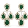 Image 1 : 29.23 ctw Emerald & VS Diamond Earrings 18K Yellow Gold - REF-509N3A - SKU:39362