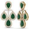 Image 3 : 29.23 ctw Emerald & VS Diamond Earrings 18K Yellow Gold - REF-509N3A - SKU:39362