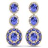 Image 1 : 33.72 ctw Tanzanite & VS Diamond Earrings 18K Yellow Gold - REF-581R8K - SKU:39266