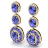 Image 2 : 33.72 ctw Tanzanite & VS Diamond Earrings 18K Yellow Gold - REF-581R8K - SKU:39266