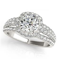 2 ctw VS/SI Diamond Halo Ring 18K White Gold - REF-305F4N - SKU:26748