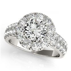 1.52 ctw VS/SI Diamond Halo Ring 18K White Gold - REF-134H5M - SKU:26434