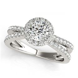 2 ctw VS/SI Diamond Halo Ring 18K White Gold - REF-395X5R - SKU:26626