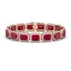 Image 1 : 38.61 ctw Ruby & Diamond Halo Bracelet Rose 10K Rose Gold - REF-424N5A - SKU:41526