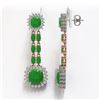 Image 2 : 16.72 ctw Jade & Diamond Earrings 14K Rose Gold - REF-226X7R - SKU:44964