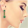 Image 3 : 16.72 ctw Jade & Diamond Earrings 14K Rose Gold - REF-226X7R - SKU:44964