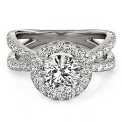 1.76 ctw VS/SI Diamond Halo Ring 18K White Gold - REF-187W6H - SKU:26766