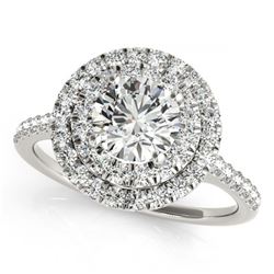 1.25 ctw VS/SI Diamond Solitaire Halo Ring 18K White Gold - REF-161X2R - SKU:26220