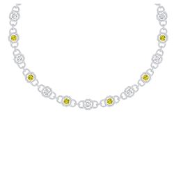 25 ctw SI/I Fancy And Diamond Necklace 18K White Gold - REF-2280M2F - SKU:40127