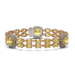 38.13 ctw Citrine & Diamond Bracelet 14K Rose Gold - REF-290Y4X - SKU:44895