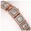 Image 3 : 18.24 ctw Princess Diamond Bracelet 18K Rose Gold - REF-2522W7H - SKU:42726