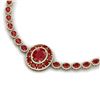 Image 1 : 43.54 ctw Ruby & VS Diamond Necklace 18K Yellow Gold - REF-1054Y5X - SKU:39278