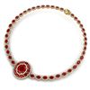 Image 3 : 43.54 ctw Ruby & VS Diamond Necklace 18K Yellow Gold - REF-1054Y5X - SKU:39278