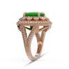 Image 3 : 5.66 ctw Jade & Diamond Ring 14K Rose Gold - REF-166A2V - SKU:46096