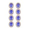Image 1 : 13.64 ctw Tanzanite & Diamond Halo Earrings 10K Rose Gold - REF-269M3F - SKU:40755