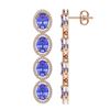 Image 2 : 13.64 ctw Tanzanite & Diamond Halo Earrings 10K Rose Gold - REF-269M3F - SKU:40755