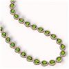 Image 2 : 33.6 ctw Peridot & Diamond Halo Necklace 10K Rose Gold - REF-675R3K - SKU:41214