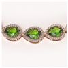 Image 3 : 33.6 ctw Peridot & Diamond Halo Necklace 10K Rose Gold - REF-675R3K - SKU:41214