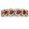 Image 1 : 32.15 ctw Ruby & VS Diamond Bracelet 18K Yellow Gold - REF-690R9K - SKU:38690