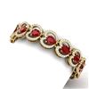 Image 2 : 32.15 ctw Ruby & VS Diamond Bracelet 18K Yellow Gold - REF-690R9K - SKU:38690