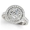 Image 1 : 3 ctw VS/SI Diamond Halo Ring 18K White Gold - REF-597M3F - SKU:26886