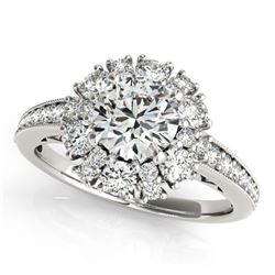 1.66 ctw VS/SI Diamond Halo Ring 18K White Gold - REF-142Y3X - SKU:26724
