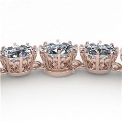 40 ctw Princess SI Diamond Necklace 14K Rose Gold - REF-6345X2R - SKU:29636