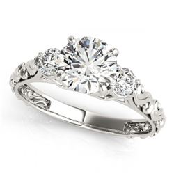 1 ctw VS/SI Diamond 3 Stone Ring 18K White Gold - REF-139N8A - SKU:28041