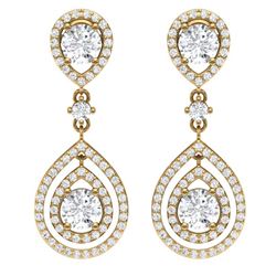 3.53 ctw VS/SI Diamond Earrings 18K Yellow Gold - REF-418F2N - SKU:39110