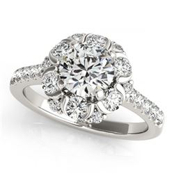 1.80 ctw VS/SI Diamond Halo Ring 18K White Gold - REF-187V3Y - SKU:26670