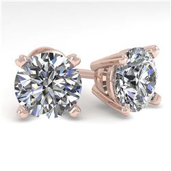 4 ctw VS/SI Diamond Stud Earrings 14K Rose Gold - REF-2010X2R - SKU:38385