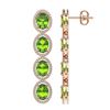 Image 2 : 14.04 ctw Peridot & Diamond Halo Earrings 10K Rose Gold - REF-165X8R - SKU:40773