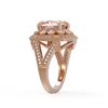 Image 3 : 5.82 ctw Morganite & Diamond Ring 14K Rose Gold - REF-212M4F - SKU:43950