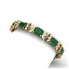 Image 2 : 38.13 ctw Emerald & VS Diamond Bracelet 18K Yellow Gold - REF-527V3Y - SKU:39392